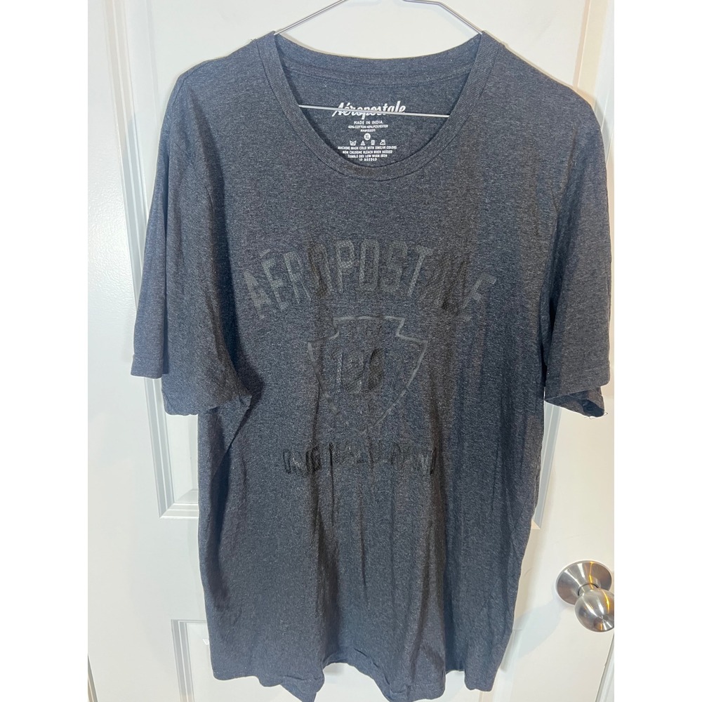 Aeropostale Mens T-Shirt Graphic Logo Heather Gray XL